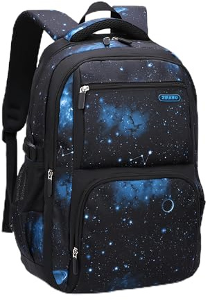 Bansusu Galaxy-Print Backpack Rucksack for Boys Middle-School Elementary Bookbag