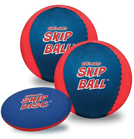 Activ Life Skip Wasser-Freizeitball – 5,1 cm großer Kinderball mit Sprungscheibe, 2er-Pack, Rot/Blau