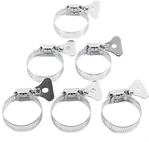 5X Adjustable Thumb Turn Hoseclips, 20mm-40mm Air/Water Flexi Pipe Clamps Ideal for Washing Machines, Dishwashers Etc.