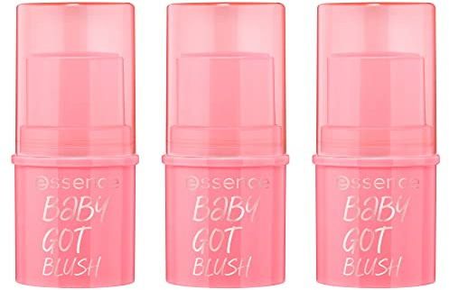 essence baby got blush, Rouge, Nr. 10, Pink, natürlich, strahlend frisch, vegan, ohne Alkohol, ohne Parabene, ohne Mikroplastikpartikel, 3er Pack (3x5.5g)