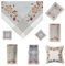 Tischdecke Mitteldecke Tischläufer Deckchen Kissenhülle Herbst 15% Leinen beige Bestickt mit Ahorn und Buchen Blättern ín herbstlichen Farben (85 x 85 cm)