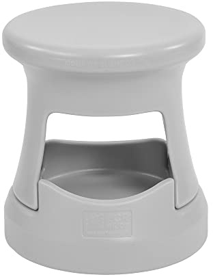 ECR4Kids Sgabello oscillante con contenitore, altezza seduta 38,1 cm, seduta attiva, grigio chiaro
