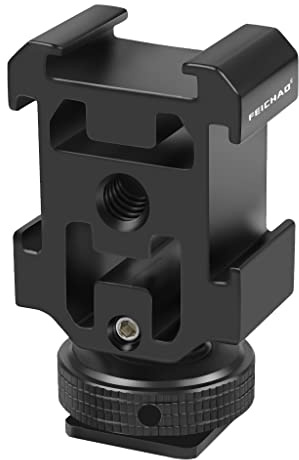 FEICHAO Kamera Kaltschuhhalterung Adapter Dreiköpfige Verlängerung Halterung für Kaltschuh Blitzschuh Fülllicht Mikrofon Erweiterungszubehör (ohne Anti-Lose-Version)