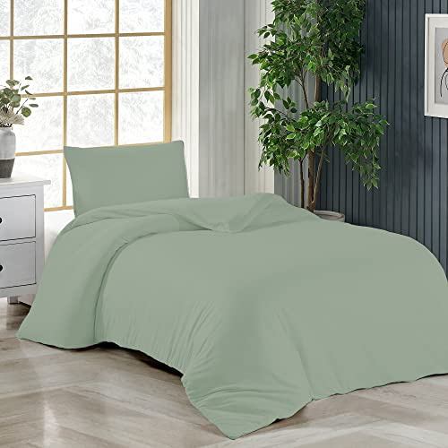 Livessa Bettwäsche 135x200 4-teilig aus 100% Baumwolle Jersey - 2er Set Bettbezug 135x200 cm + 2 Kissenbezug 80x80 cm mit Reißverschluss, Oeko-Tex Zertifiziert (140 g/qm)