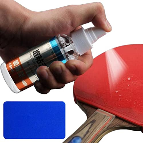TROONZ Table Tennis Paddle Cleaner,60ml PingPong Paddle Cleaner with 2-Sided Sponge - PingPong Bat Care Accessories for Rubber Rackets Cleaning