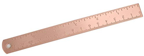 Roségold-Schere, Roségold-Lineal, 12 Zoll, Kupfer, Verdicktes Kupfer, Gerades Lineal, 0–150 Mm, Kupferlineal, Zeichenzubehör (Länge 15 cm, Dicke 1,5 mm)