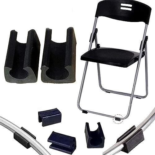 32 Stück Silikon-Stuhlrohrklemmen, Stuhlbeinkappen, U-förmige Rohrhülse, Bodenschoner, Kunststoff, für Fußabdeckungen auf den meisten Möbeln (10 mm, schwarz)