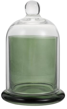 ABOOFAN 1 Set Glass Bell Jar Display Dome with Base Candle Dome Bell Glass Display Votive Candle Holder Cupcake Toppers Cake Lid Cake Cover Empty Wax Clock Romantic