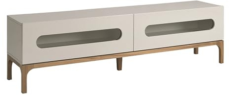 Angel Cerdá - Mueble TV Moderno de Madera Nogal Gris con Iluminación