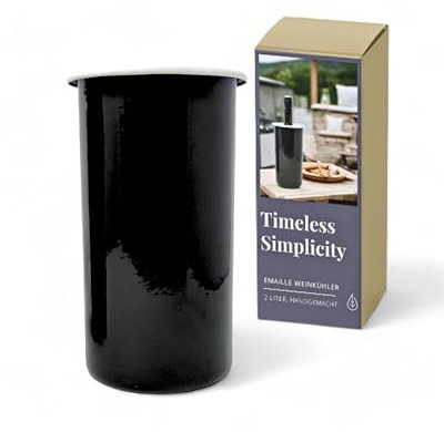 LIVLIG Raffreddatore per Vino smaltato, raffreddatore per Bottiglie 22 cm, Adatto Come Vaso Vintage e Porta Utensili, Stoviglie smaltate per Uso Esterno, Colore: Antracite