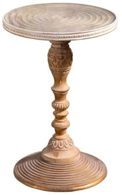 Suuim Mitteltisch aus massivem Holz, Kleiner runder Tisch, Couchtisch, Leichter Luxus, einfacher runder Kleiner Teetisch, Eck-Couchtisch, Beistelltisch, Beistelltisch (A)
