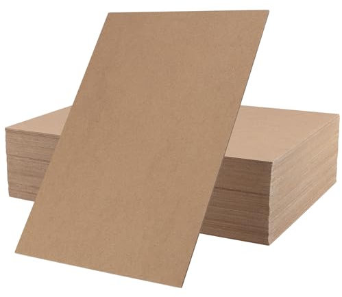 TAICHEUT 40 pannelli in legno MDF A4 per artigianato, 300 x 210 x 2 mm, pannelli di legno a media densità per intaglio, pittura