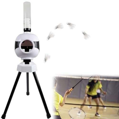KYZTMHC Automatische Federball-Aufschlagmaschine Automatischer Badminton-Trainer 3~4 Sekunden pro Ball Pitching Machine Set Tragbares Badminton-Set Kapazität für 50 Bälle