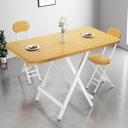 Tavolo da pranzo pieghevole multifunzione salvaspazio – Tavolo pieghevole in legno per cucina, soggiorno, camera da letto