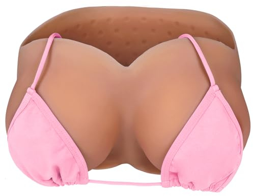 Vnmcry Silikonbrüste Realistisch Crossdresser V-Ausschnitt Silikon Brüste Baumwolle Gefüllte Trägerlos Falsche Brust Forms für Transgender Brustprothese (Gebräunte Haut - D Cup Größe M)
