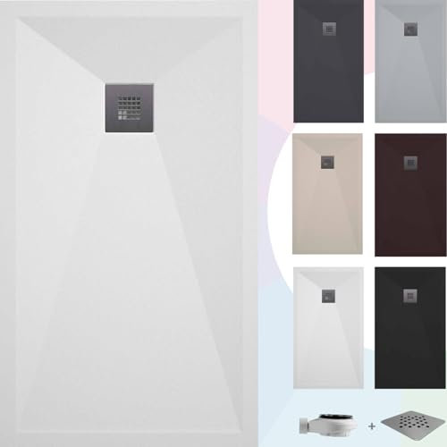 SoulHome Piatto Doccia in Resina 100x70 Bianco Griglia Standard
