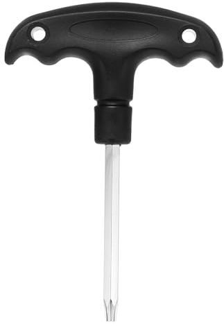 sourcing map Golf Spike Wrench T20 Lengthen Golf Torque Wrench Stainless Steel Golf Head Adjustment Tool Golf Driver Torque Tools with Plastic Handle for Golf Club Driver Shaft Adapter, Black