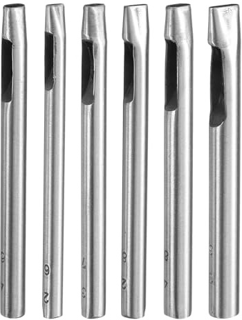 QUARKZMAN 6-teiliges 2mm-4mm Lochstanzer für Leder, Oval Locheisen für Bohrer, Lochstanze Einzelstanze für Gürtel Uhrenarmbänd Papier Dicke Stoffe Lederarbeiten Riemen