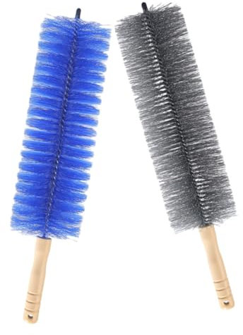 LOEFLIFA 2piezas Cepillo De Microfibra Flexible para Limpiar Ventiladores y Persianas Herramienta De Limpieza para Recovecos y Ventilación y Azul