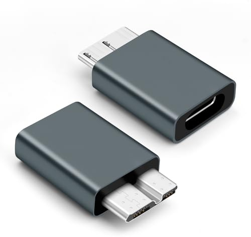 BORLTER CLAMP USB C to USB 3.0 Micro-B Hard Drive Adapter for External HDD/SSD Compatible with WD, Seagate, Toshiba, Samsung T3/T5 SSD and Other Hard Drive Enclosures/Docks -Gray