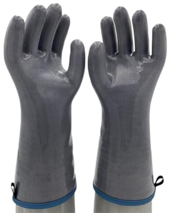 Guanti da forno in silicone liquido, guanti resistenti al calore per uso alimentare con dita, per cucinare, cuocere al forno e grigliare (Gray,XL)