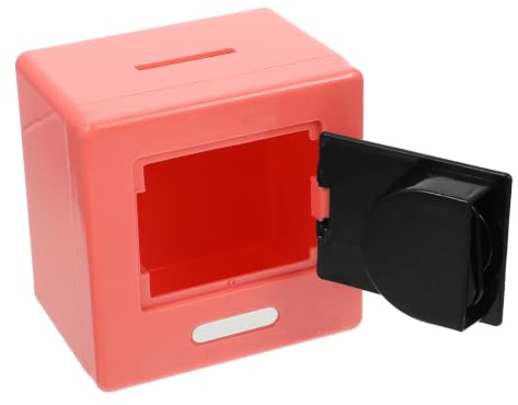 Abaodam Caja Fuerte Pequeña Multifuncional para Alcancía de Plástico Miniatura para Ahorros y Monedas Rojo Juguete Seguro y Práctico para Fomentar de