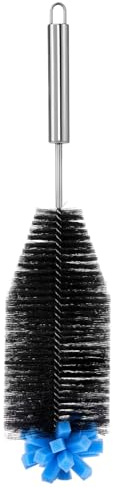 Cepillo Limpiador De Botellas,Cepillo con Mango Largo De Acero Inoxidable - Herramienta Reutilizable De Acero Inoxidable con Fibras para Cristalería Y Tazas De Café