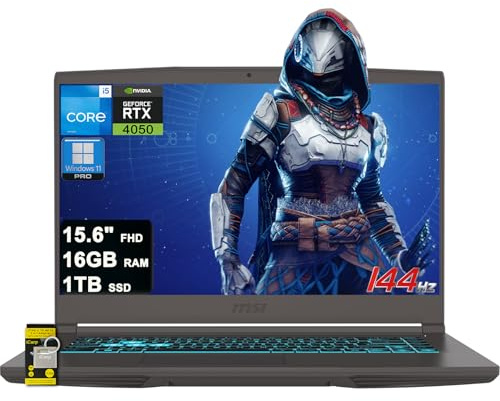 msi Thin 15 Gaming Laptop 15.6 FHD IPS 144Hz Intel 8-core i5-13420H (> i7-12650H) 16GB RAM 1TB SSD GeForce RTX 4050 USB-C retroilluminato Wi-Fi6E Win11Pro ICP Hub
