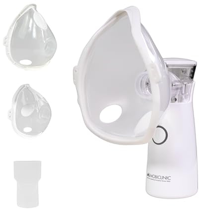 Mobiclinic®, Nebulisator, Munstycke och 2 Masker, Vuxna och Barn, Bärväska, Tyst, Kompakt, Astma, Nebumobi1