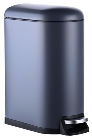 Relaxdays Poubelle 10L avec Softclose, Seau Amovible, Design cosmétique, 39x18.5x31.5 cm, Gris