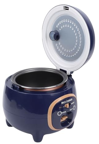 Greensen Mini Olla Arrocera, 1.8L Olla Interior Antiadherente de Aleación de Aluminio con Rejilla de para Cocina Saludable, Capacidad de 5 Tazas Diseño Compacto para Espacios Pequeños (Enchufe