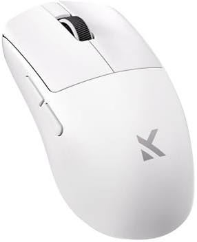 MCHOSE L7 Ultra+ Souris Gaming, Légère 48 g, Souris Ergonomique sans Fil | 42000 DPI, PAW3950, 750 IPS, 20000 FPS, Dual 8K Polling, Récepteur Ultra-Rapide 8K, 3-Mode Conn., Blanc