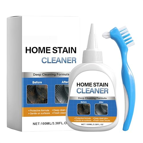 Gel nettoyant ménager multi-usages avec brosse de nettoyage pour les interstices, nettoyant pour lave-linge, nettoyage en profondeur pour évier, toilettes, joints de salle de bain, 100 ml (1Pièce)