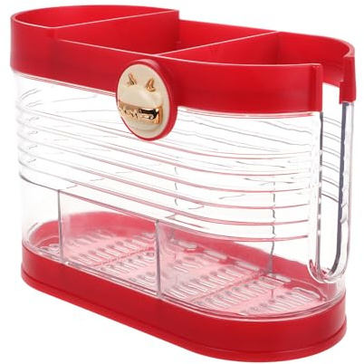 POPETPOP Portautensili da Cucina Vintage in Metallo Divisori, Porta Coltelli e Forchette Compatto Scolaposate e Drenaggio Integrato per Ripiano o Mobile Cucina