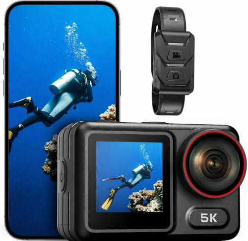 syndesmos Wasserdicht Action Cam 5K 30FPS, 64MP Ultra HD-Unterwasserkamera
