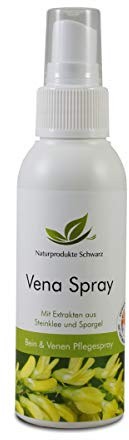 Naturprodukte Schwarz - Vena Beinspray & Venenspray - Mit Steinklee, Spargel & Birke, erfrischend, leicht kühlend, 100ml