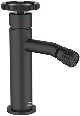 Pie Grifo Bidé Industrial Latón Acabado Negro Estilo Retro Mezclador Cerámica