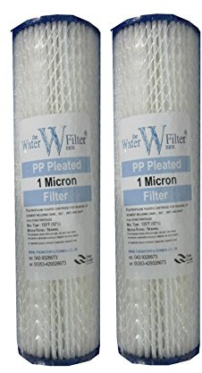 10 Pleated Washable Reusable Sediment Water Filter Cartridge 1 Micron Fits All 10 Water Filter Housings (2 Pack)