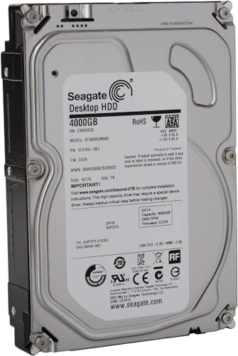 Seagate Disque dur de bureau SATA 6 Go/s 3,5 4 To (ST4000DM000) (certifié reconditionné)