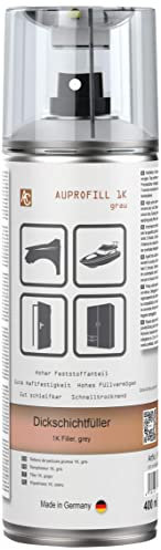 AUPROTEC Dickschichtfüller AUPROFILL 1K Filler Grundierung für Autolack Primer Spray grau 6x 400ml + 1x Original Pistolengriff