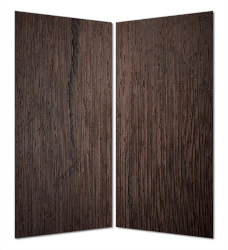 Wallario Selbstklebende Duschrückwand 180 x 200 cm, 2-teilig mit Motiv Holz-Optik Textur dunkelbraunes Holz - Wandverkleidung Fließenersatz mit Hochglanzlaminat in Glasoptik