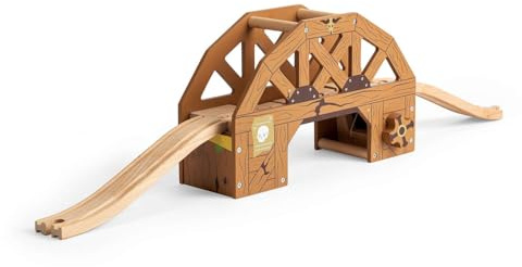 Bigjigs Rail – Rickety Bridge – stötande vild västbro, innehåller 2 spårstycken, barntågtillbehör, småbarnspresenter för 3 år gammal +