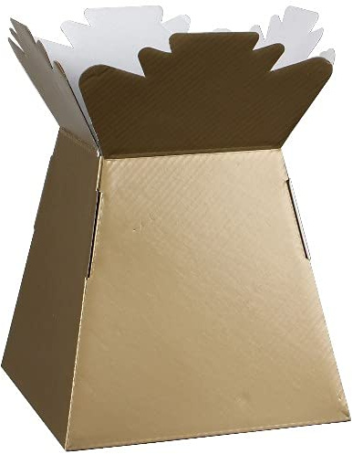 INERRA Florist Boxes - Living Vases for Flower Bouquet Box Making - Pack of 10 (Gold)