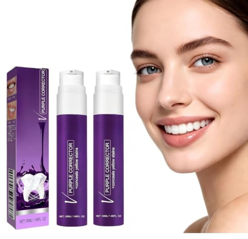Mikabila (02)50ml*2pcs Purple Teeth Whitening Toothpaste,Purple Toothpaste | Lila Zahnpasta Weisse Zähne,Violette Zahnpasta,Lila Zahnpasta Weisse Zähne,Zahnaufhellung Zahnpasta Lila Saubere Gelbe Zähne