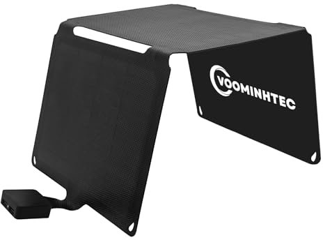 Voominhtec 20W Portatile Pieghevole ETFE Pannello Solare Caricatore 5V USB-A* 2 Leggero IP67 Impermeabile per Telefono Banca di Potere Tablet Escursionismo Campeggio Zaino Zaino