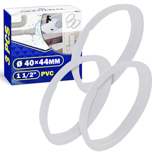 3 Stück Siphon Dichtung Ø 40 x 44 mm für Siphon 1 1/2 Waschbecken Hergestellt aus PVC - MONTERAL