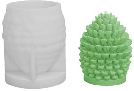 Weihnachtliche Tannenzapfen-Kerzenform, -Tannenzapfen-Silikonform, Kerzenherstellung, Tannenzapfen, Kerzen-Silikonform, Kuchen, Schokolade, Süßigkeiten, Fondant, Backen