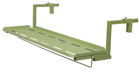 Tavolo pieghevole da balcone, 7 altezze regolabili, tavolo da ringhiera da giardino, verde, 90 cm