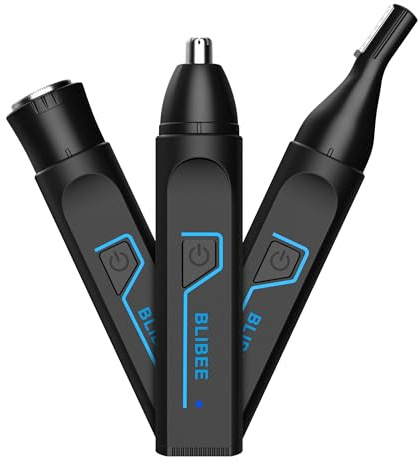 BLIBEE Nose Hair Trimmer for Men, 2025 Professional Painless USB Rechargeable Eyebrow Trimmer, Ear and Nose Hair Trimmer for Men Women, Facial Hair Remover with Powerful Motor, Black