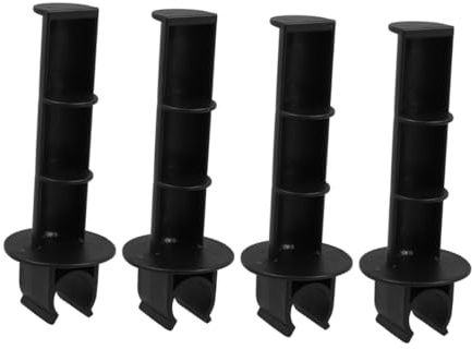 PACKOVE Soporte para Papel Higiénico de Plástico Negro 4 Piezas con Almacenamiento Versátil y Acceso Conveniente para Baño u Oficina